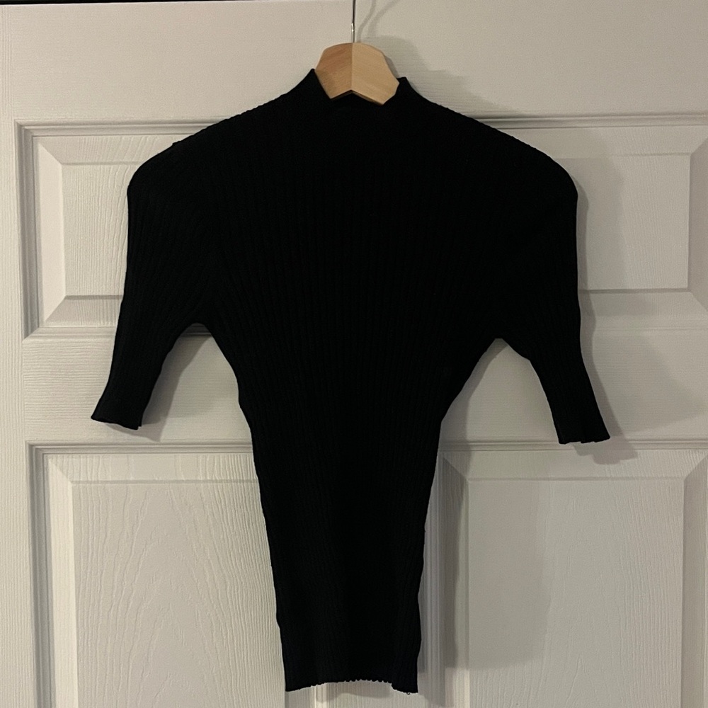 Frank & Oak Black Ribbed Top